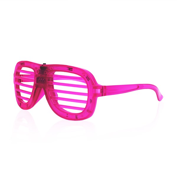LED Pink Slotted Glasses