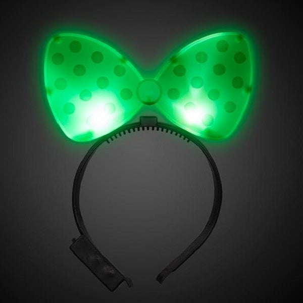LED Polka Dot Bow Headbands - Green Color