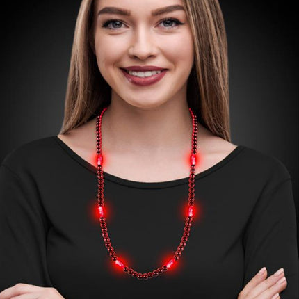 LED Red 30 Inch Beaded Necklace