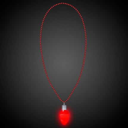 LED Red Bulb Bead Necklace