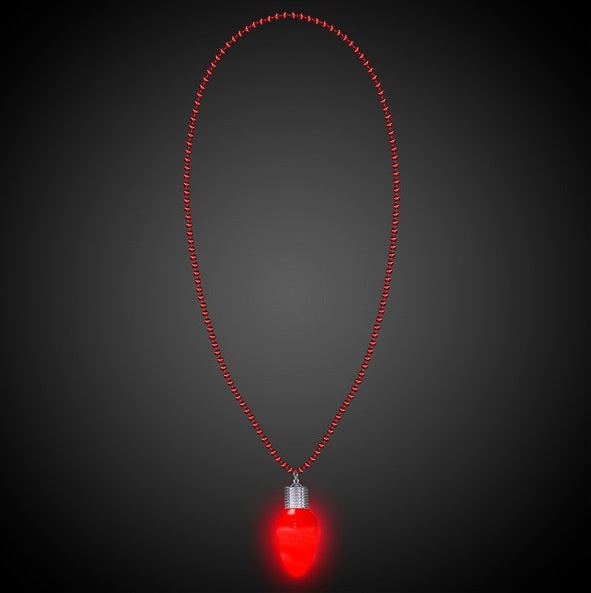 LED Red Bulb Bead Necklace