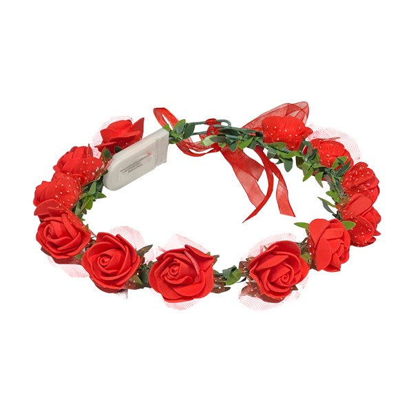 LED Red Roses Halo Headband