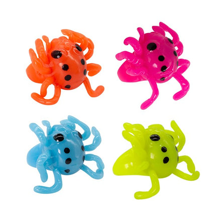 LED Light Up Spider Jelly Rings - Assorted Pack of 24