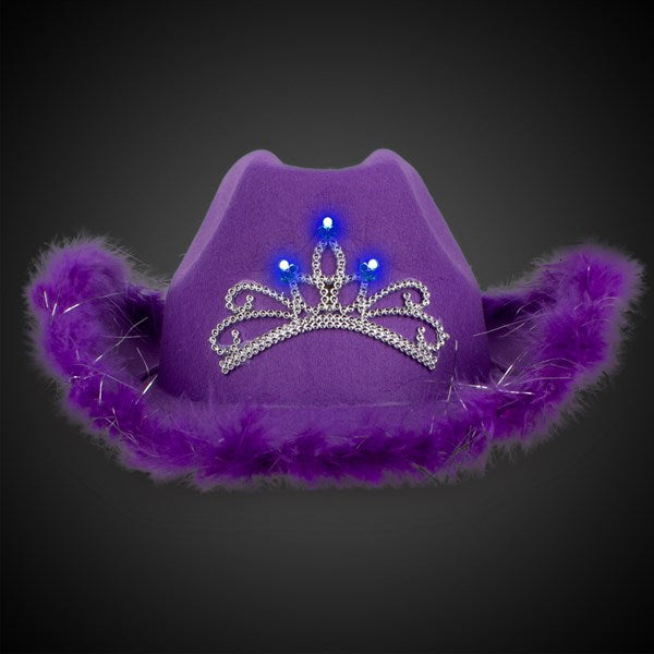 LED Tiara Purple Cowboy Hat