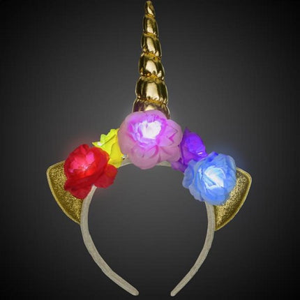 LED Unicorn Headband With Gold Horn