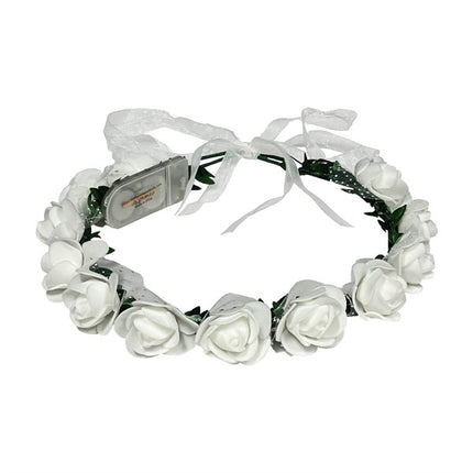 LED White Roses Halo Headband