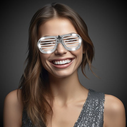 LED White Slotted Glasses