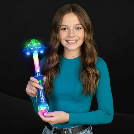 Light-Up UFO Toy Wand for Kids – LED Alien Space Wand (15 Inch)
