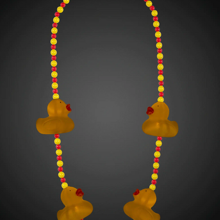 LED Light Up Yellow Ducks Bead Necklace