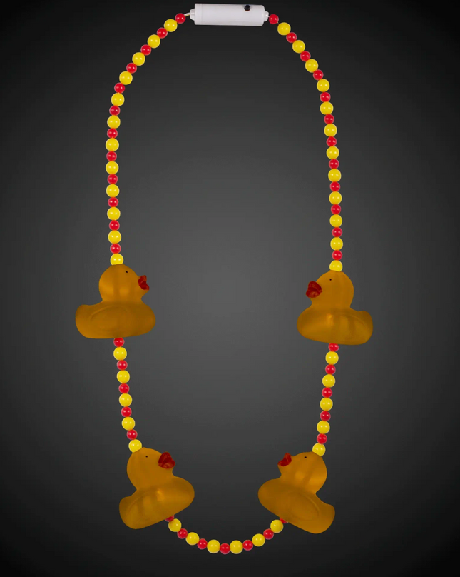 LED Light Up Yellow Ducks Bead Necklace