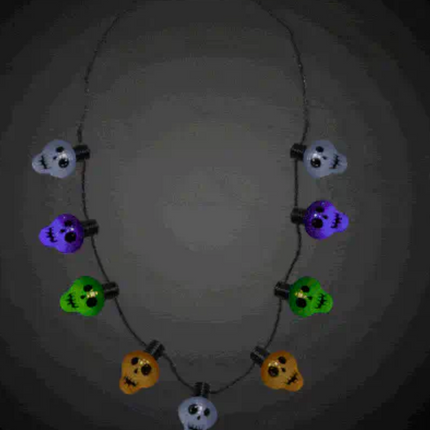 LED Light Up Scary Skull Necklace