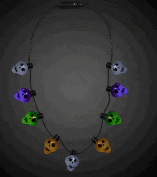LED Light Up Scary Skull Necklace