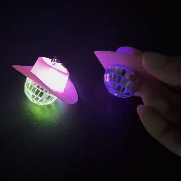 Multicolor Light Up Flashing Disco Ball Cowgirl Earrings