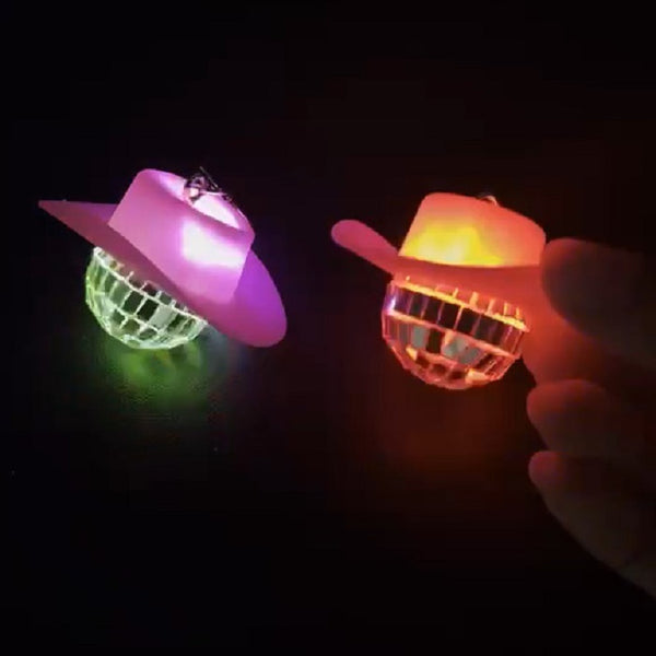 Multicolor Light Up Flashing Cowgirl Disco Ball Earrings