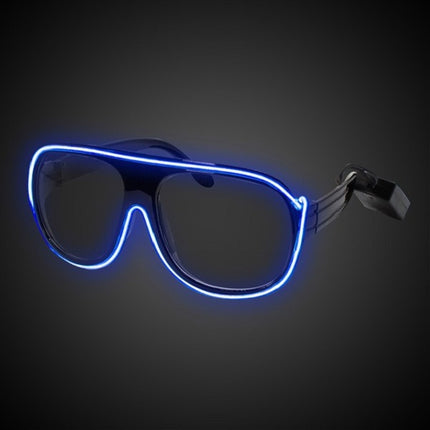 Light Up Blue EL Wire Aviator Shades