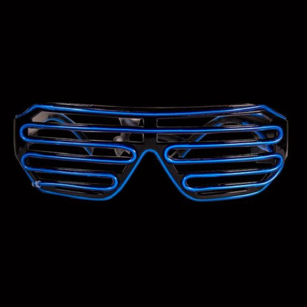 Light Up Blue EL Wire Slotted Eyeglasses