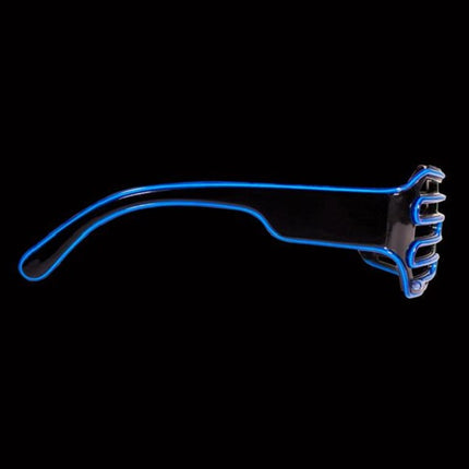 Light Up Blue Slotted EL Wire Eyeglasses