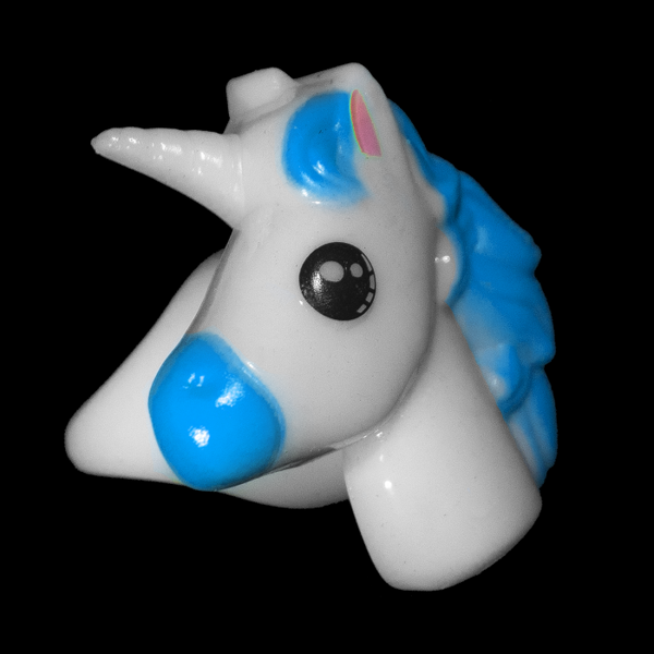 1 Inch Blue Light Up Unicorn Rings - Pack of 4
