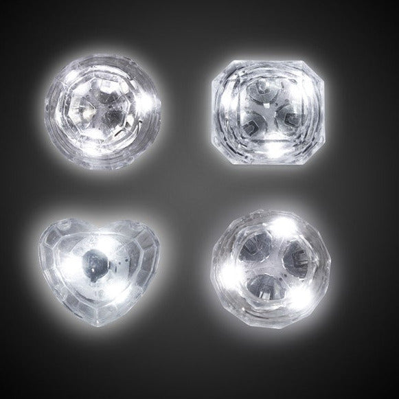 LED Diamond White Bling Rings - Assorted Shapes | PartyGlowz.com