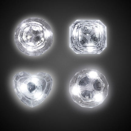 Light Up Diamond White Bling Rings - Assorted Shapes