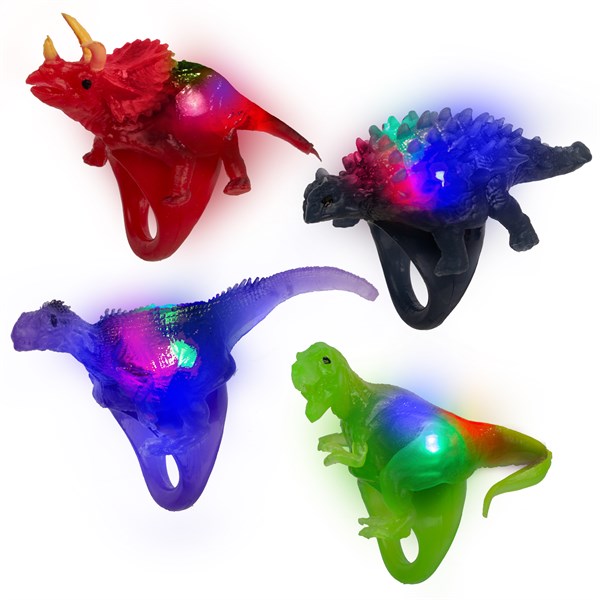 LED Light Up Dinosaur Rings - Assorted