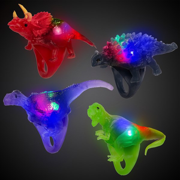 LED Light Up Dinosaur Rings - Assorted