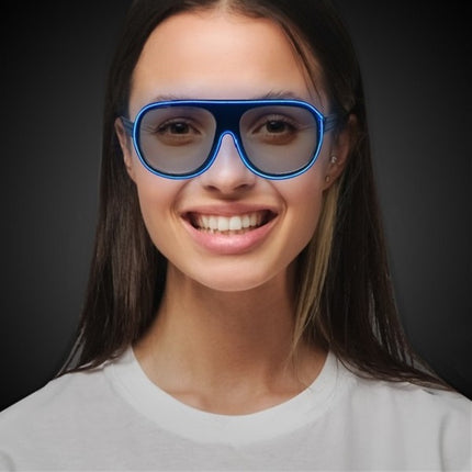 Light Up EL Aviator Blue Shades