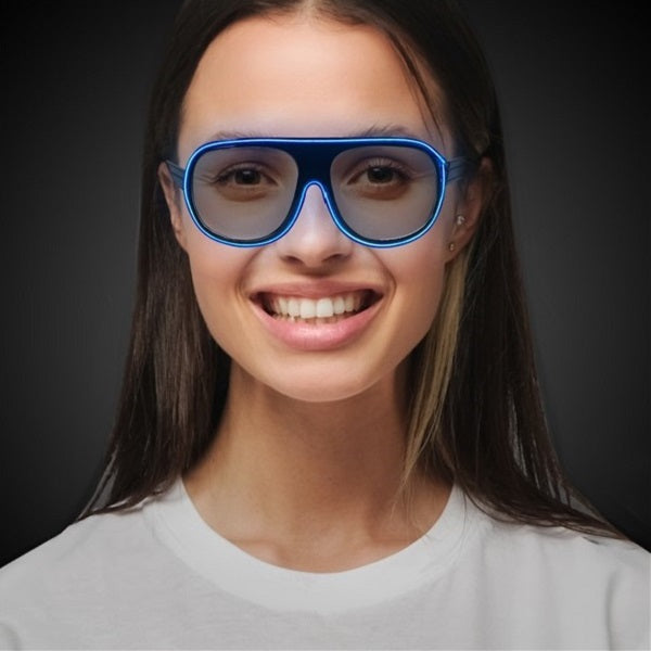 Light Up EL Aviator Blue Shades