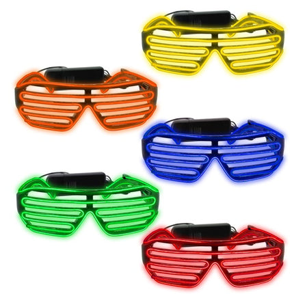 Light Up EL Slotted Shades - Pack of 6 Assorted Colors
