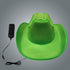 Light Up EL Wire Glow Plain Green Cowboy Hat