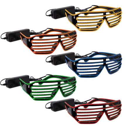 Light Up EL Wire Slotted Shades - Pack of 6 Assorted Colors