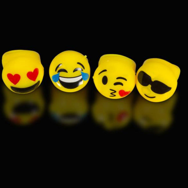 Light Up Emojicon Jelly Rings - Assorted