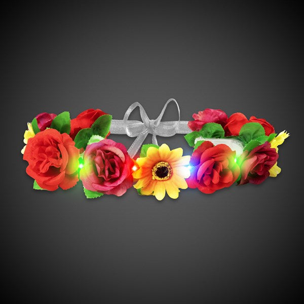 Light Up Flashing Assorted Flowers Halo Crown Headband