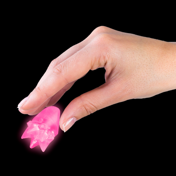 LED Light Up Flashing Pink Spike Rings