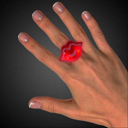 Light Up Flashing Red Lip Jelly Rings - Assorted