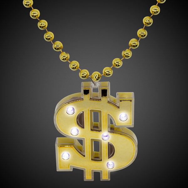 Light Up Gold Dollar Sign Necklace