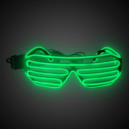 Light Up Green EL Wire Glow Slotted Shades