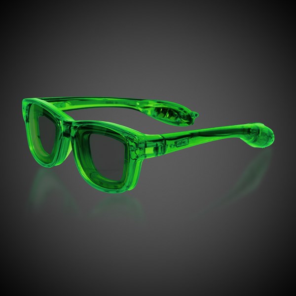 Light Up Green Retro Sunglasses