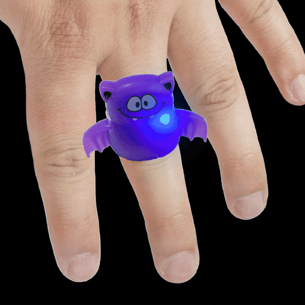 Halloween Ghouls LED Flashing Ring - Bat