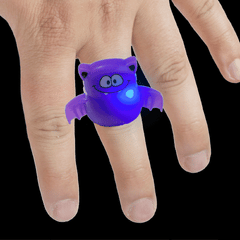 Halloween Ghouls LED Flashing Ring - Bat