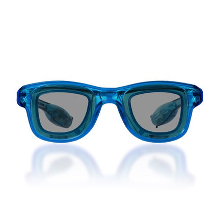 Light Up LED Blue Retro Sunglasses