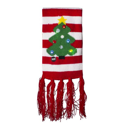 Light Up LED Christmas Tree Striped Scarf