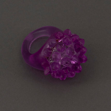 Light Up LED Flashing Purple Jelly Bumpy Rings