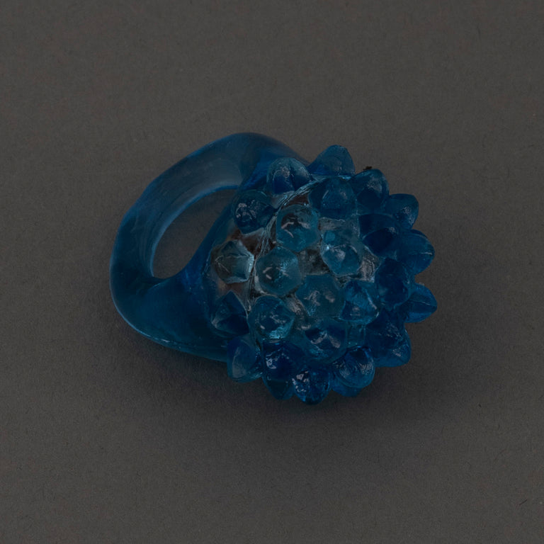 Blue Light Up Flashing LED Jelly Bumpy Rings - 12 | PartyGlowz.com
