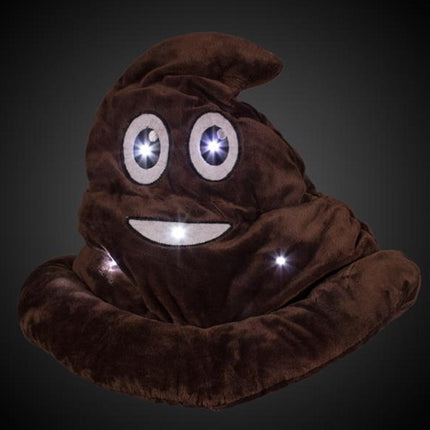 Light Up LED Poop Emojicon Hat
