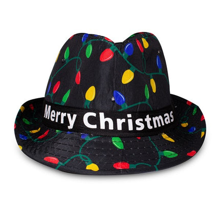 Light Up Merry Christmas Fedora Hat