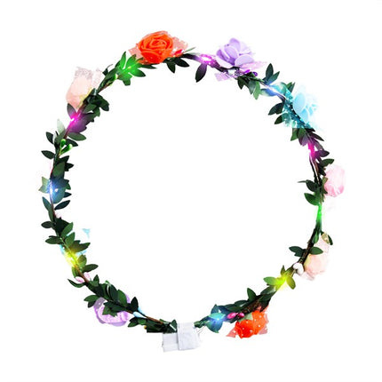 Light Up Multi-Color Roses Halo Headband