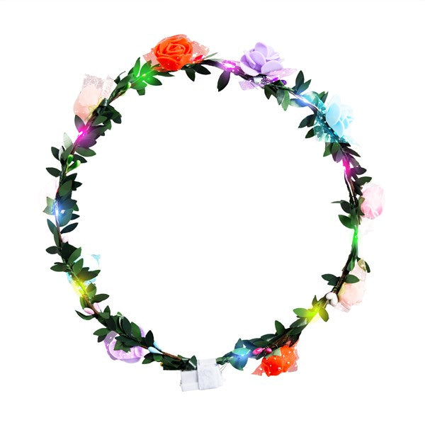 Light Up Multi-Color Roses Halo Headband