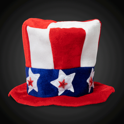 Light Up Patriotic Red, White And Blue Top Hat