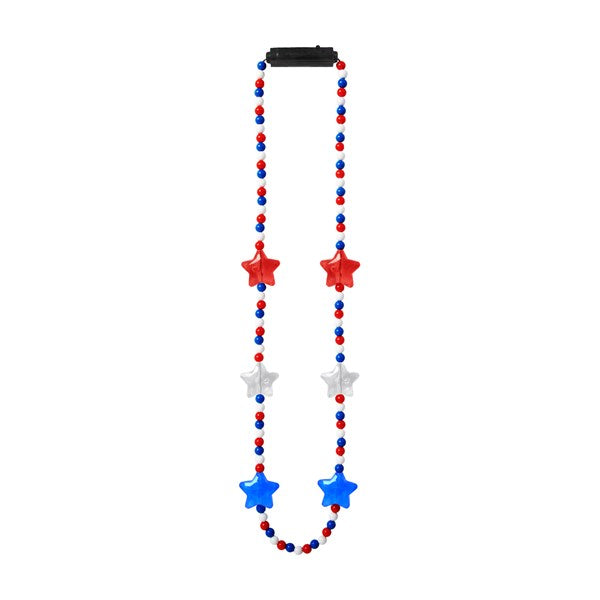 Light Up Patriotic Star Bead Necklace